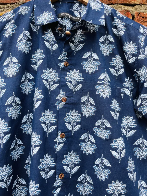 Handblock_Printed__Pure_Cotton_Shirt_For_Men