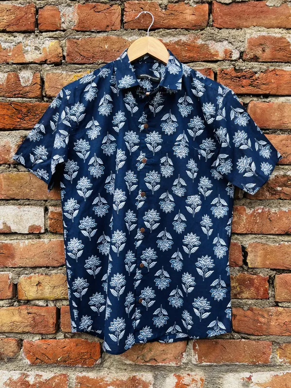 Handblock_Printed__Pure_Cotton_Shirt_For_Men