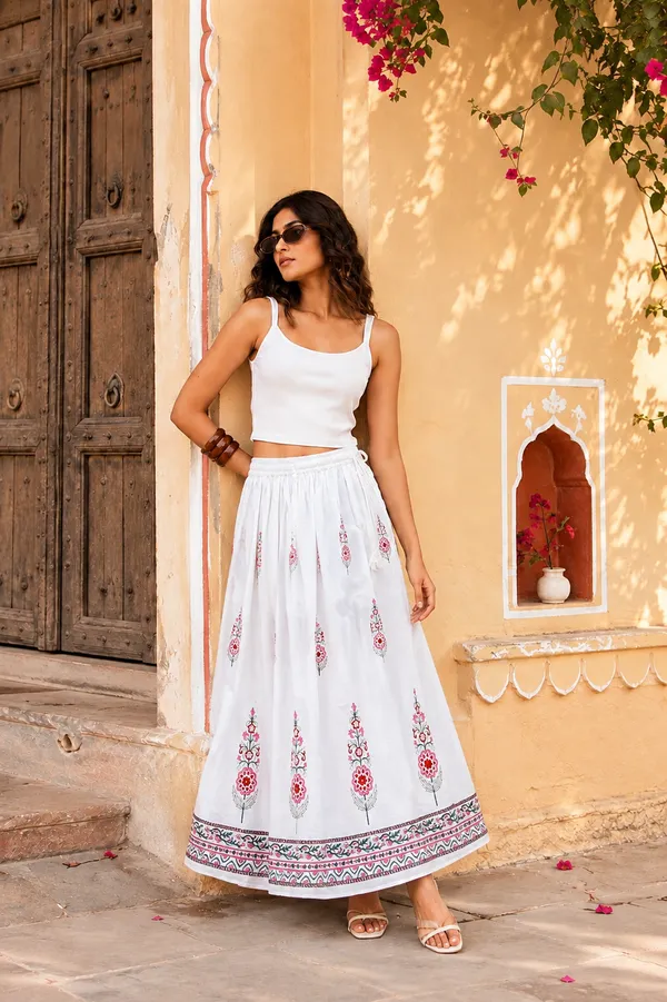 Sanganeri_Handblock_Printed_Cotton_Skirt_For_Women