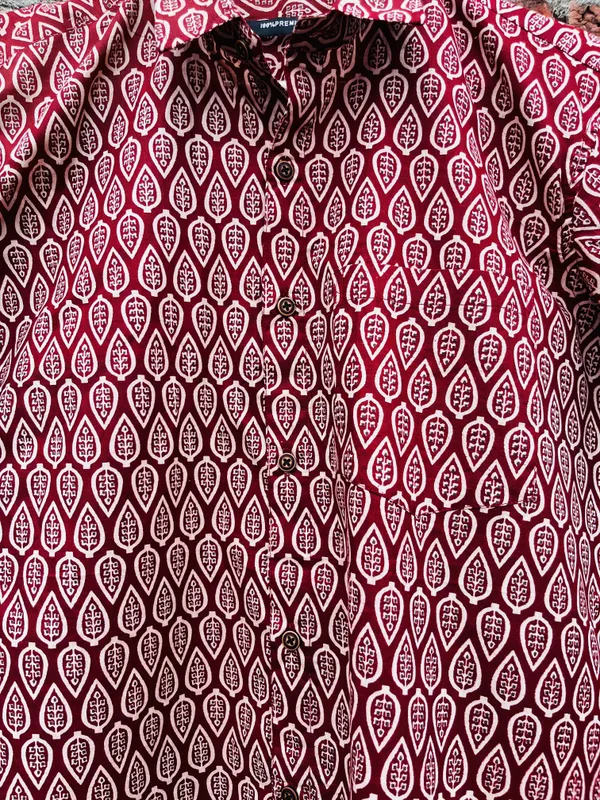 Leaf_Print_Pure_Cotton_Shirt_For_Men
