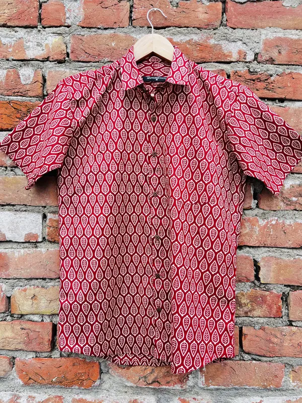 Leaf_Print_Pure_Cotton_Shirt_For_Men