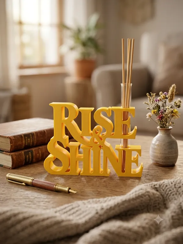 3D_Printed_|_Rise_And_Shine_Typography_Reed_Diffuser