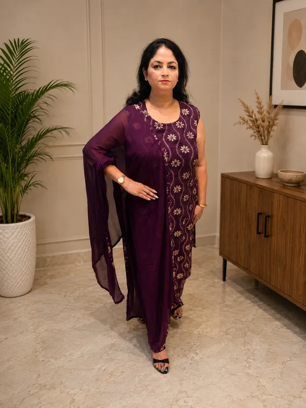 Purple_Rayon_Sleeveless_Floral_Print_Kurta_with_Dupatta_Set_for_Women