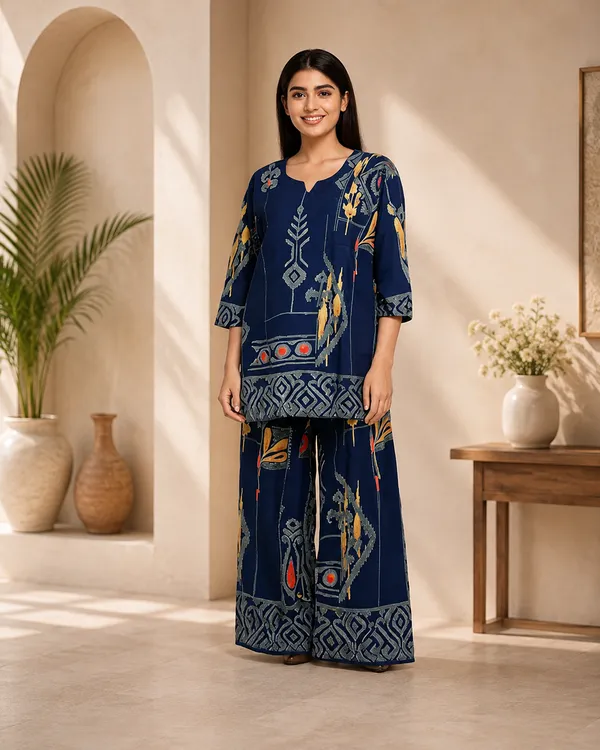 Navy_Blue_Rayon_Ikat_Print_Straight_Kurta_Palazzo_Set_for_Women