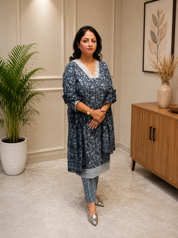 Blue_Pure_Cotton_Floral_Print_Embroidered_Straight_Kurta_Set_for_Women