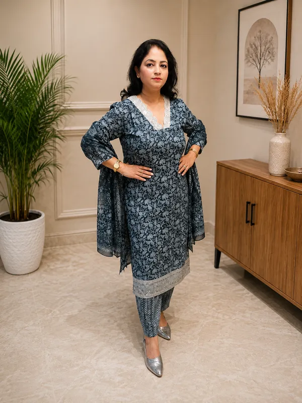 Blue_Pure_Cotton_Floral_Print_Embroidered_Straight_Kurta_Set_for_Women
