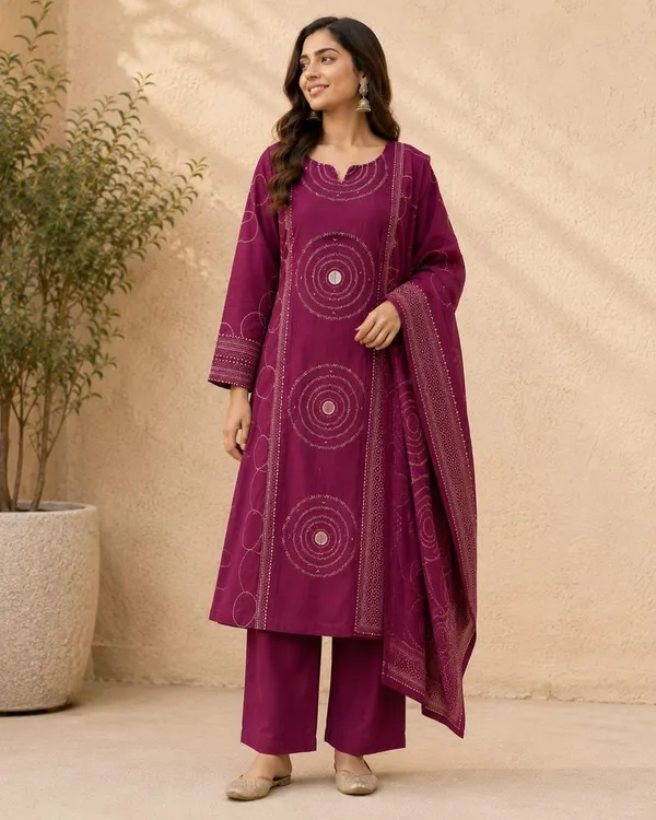 Magenta_Pure_Cotton_Mirror_Work_Embroidered_Suit_for_Women