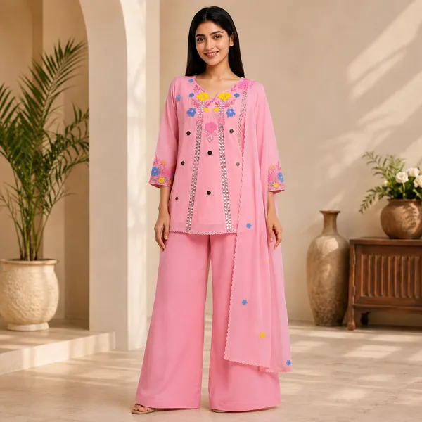 Pink_Cotton_Embroidered_Mirror_Work_Kurti_Palazzo_Set_with_Dupatta_for_Women