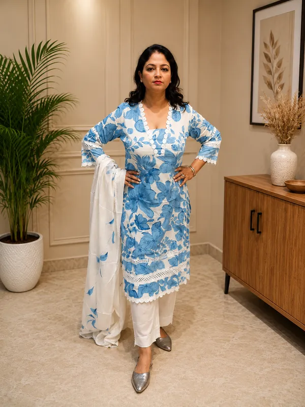 Blue_Pure_Cotton_Floral_Print_Suit_for_Women