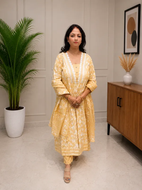 Yellow_Cotton_Floral_Anarkali_Kurta_Set_for_Women