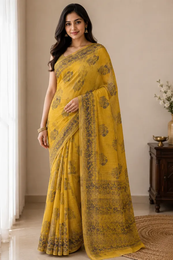 Yellow_Kota_Doria_Embroidered_Ethnic_Saree_For_Women