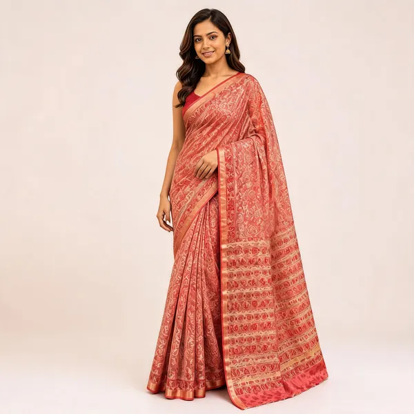 Coral_Silk_Cotton_Floral_Paisley_Printed_Saree_For_Women