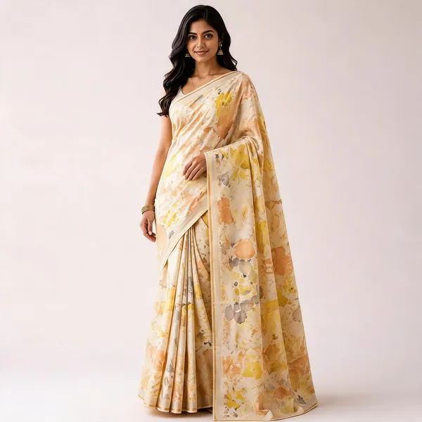 Cream_Cotton_Silk_Floral_Print_Saree_For_Women