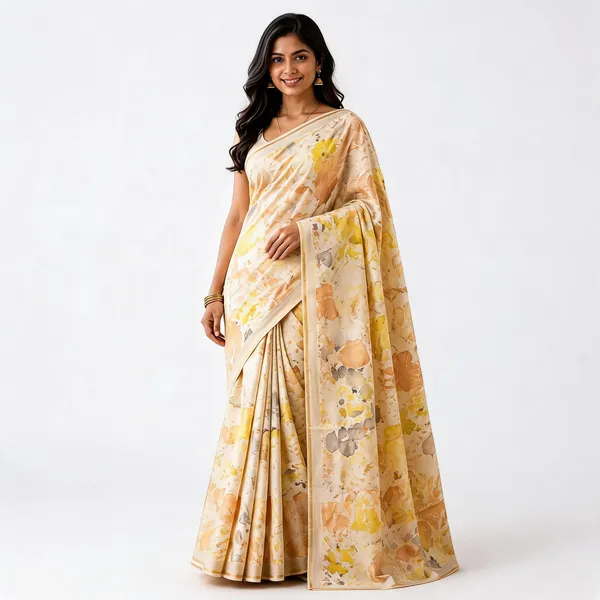 Cream_Cotton_Silk_Floral_Print_Saree_For_Women