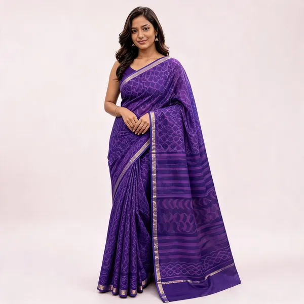 Purple_Silk_Cotton_Woven_Silver_Zari_Border_Saree_For_Women