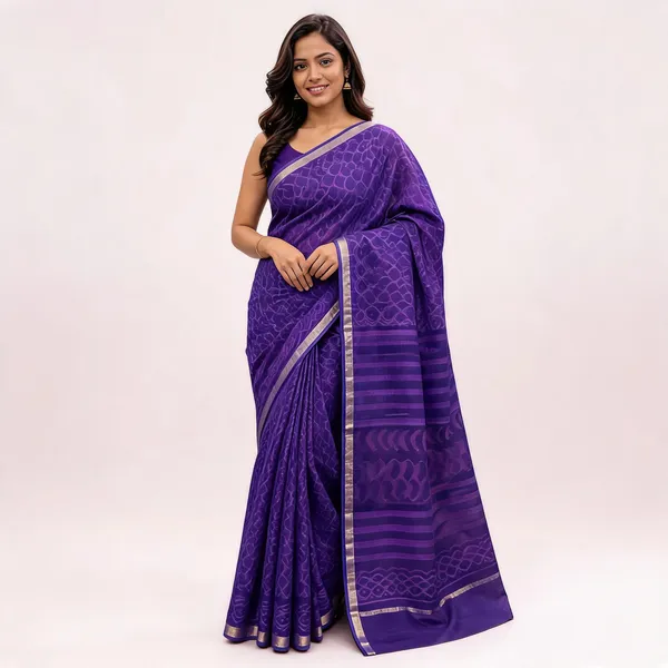 Purple_Silk_Cotton_Woven_Silver_Zari_Border_Saree_For_Women