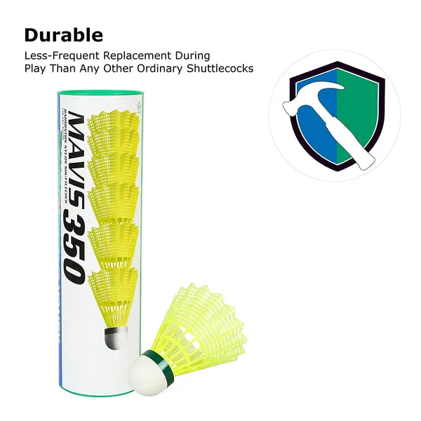 Yonex_Mavis_350_Green_Cap_Nylon_Shuttlecock_Yellow