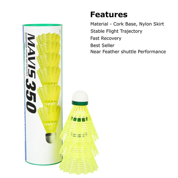 Yonex_Mavis_350_Green_Cap_Nylon_Shuttlecock_Yellow