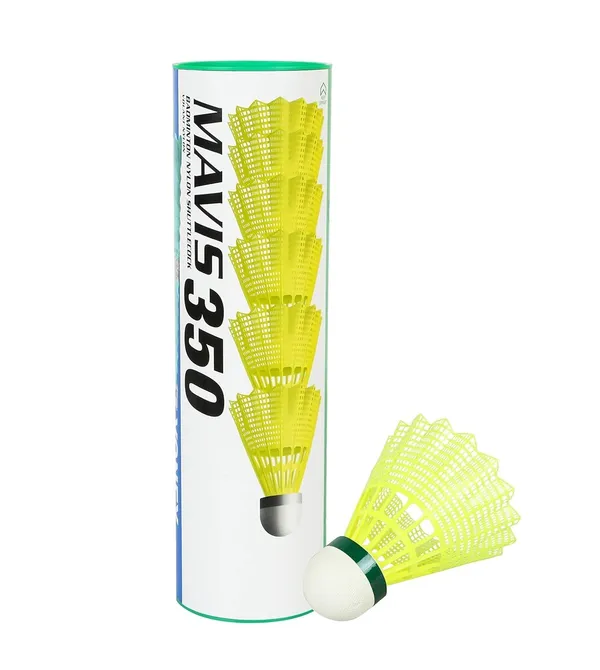 Yonex_Mavis_350_Green_Cap_Nylon_Shuttlecock_Yellow