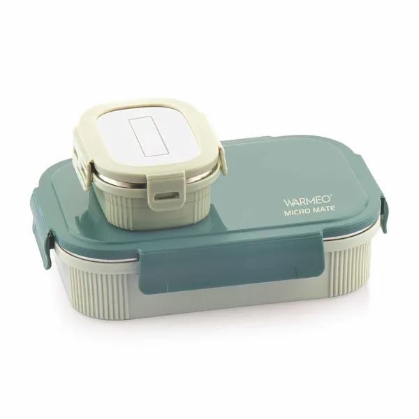 Warmeo_Micromate_Microwave_Safe_Stainless_Steel_Lunch_Box_Bpa_Free_Perfect_For_Office_School_Travelling_Combo_800ml_150_Ml_Green