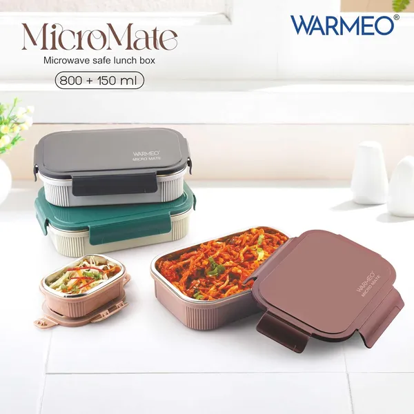 Warmeo_Micromate_Microwave_Safe_Stainless_Steel_Lunch_Box_Bpa_Free_Perfect_For_Office_School_Travelling_Combo_800ml_150_Ml_Green