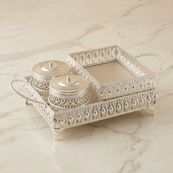 Silver_Plated_Ornate_Tray_Set_With_Teapot_And_Handles