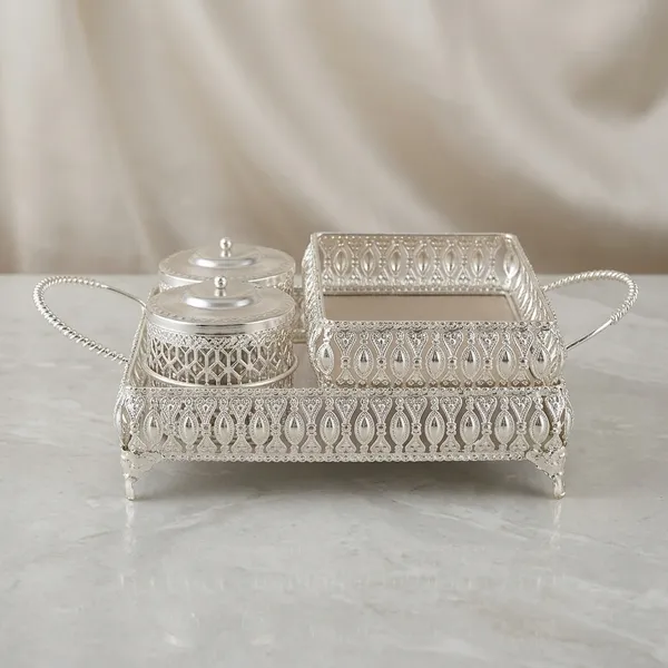 Silver_Plated_Ornate_Tray_Set_With_Teapot_And_Handles