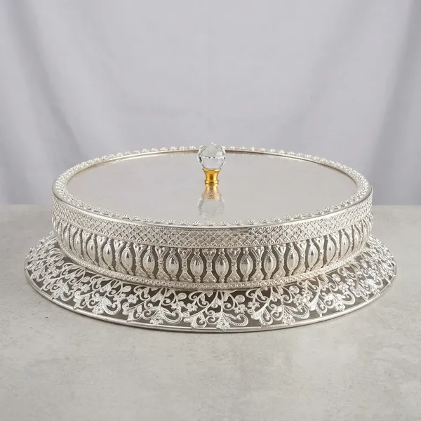 Silver_Plated_Ornate_Rotating_Dry_Fruit_Serving_Tray_With_Lid