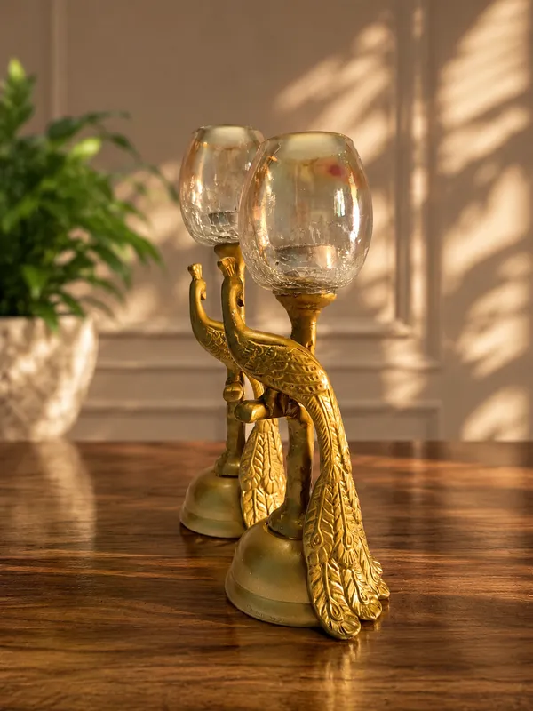 Golden_Brass_Peacock_Candle_Holder_Set_With_Glass_Holders