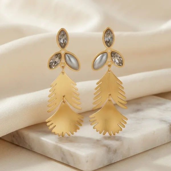 Gold_Tone_Stainless_Steel_Leaf_Drop_Earrings_For_Women