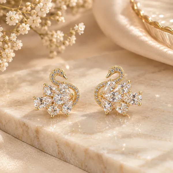 Gold_Tone_Peacock_Stud_Earrings_For_Women