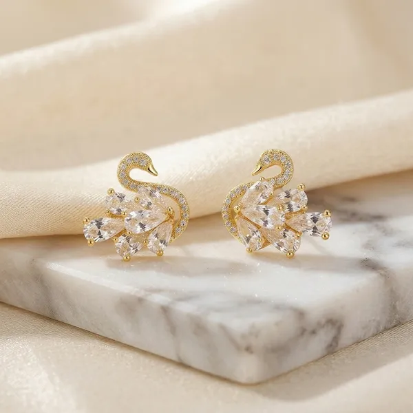 Gold_Tone_Peacock_Stud_Earrings_For_Women
