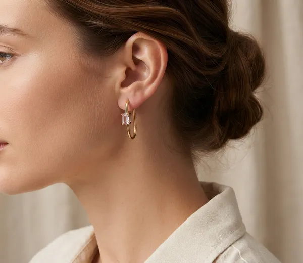 Gold_Tone_Stainless_Steel_Pink_Stone_Hoop_Earrings_For_Women