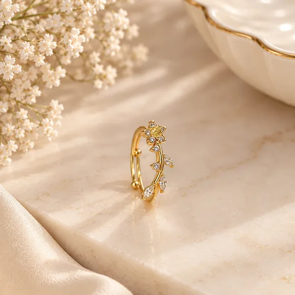 Gold_Tone_Floral_Loop_Ring