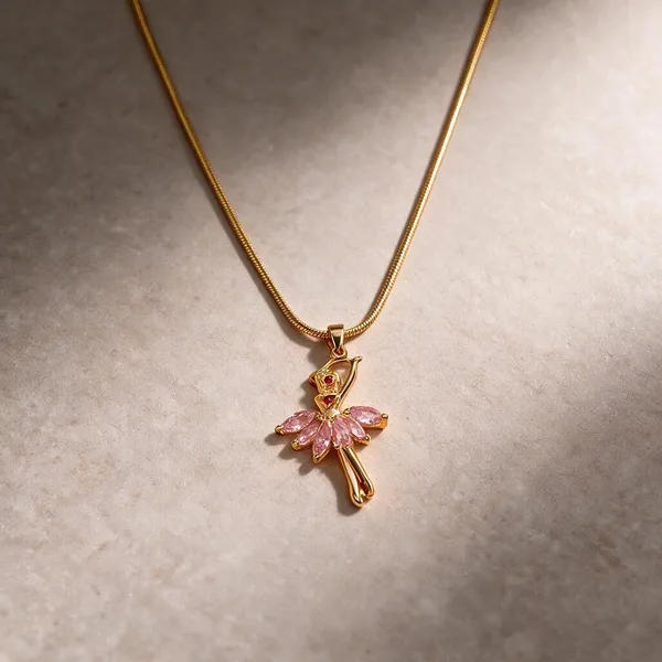 Gold_Tone_Floral_Pendant_Necklace_For_Women