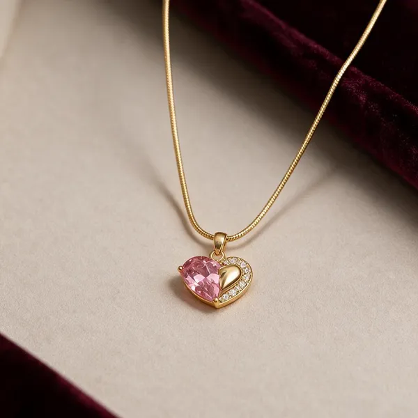 Gold_Tone_Stainless_Steel_Pendant_Necklace_For_Women