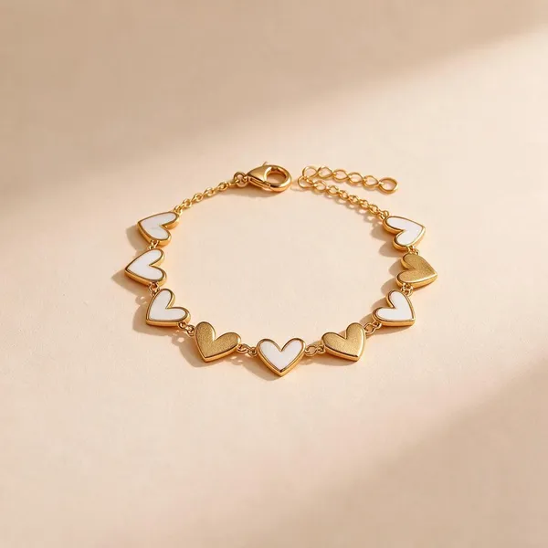Gold_Tone_Heart_Charm_Bracelet_For_Women