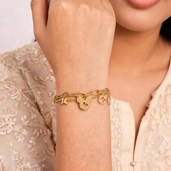 Gold_Tone_Layered_Charm_Chain_Bracelet_For_Women