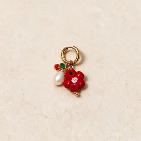 Gold-Tone_Cherry_Pearl_Drop_Hoop_Earrings_For_Women