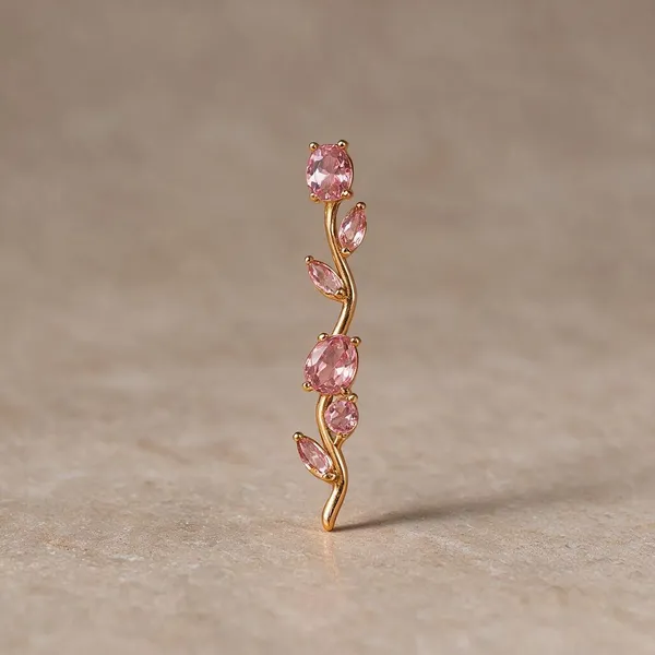 Pink_Gold-Tone_Dangle_Earrings_For_Women