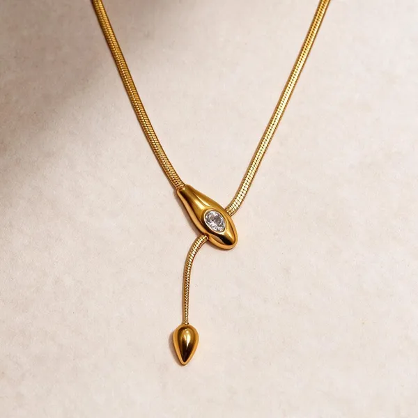 Gold_Tone_Stainless_Steel_Pendant_Necklace_For_Women