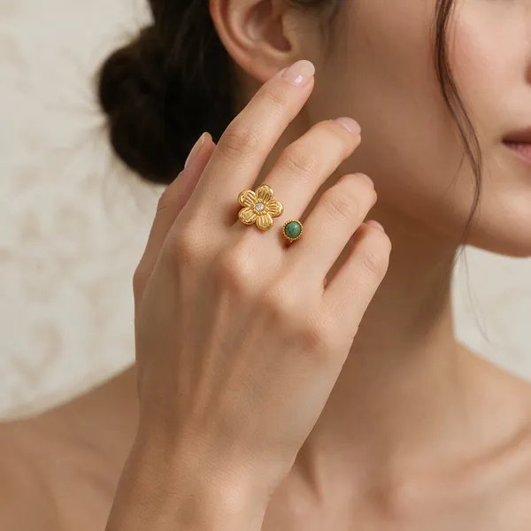 Gold_Tone_Floral_Open_Ring_For_Women