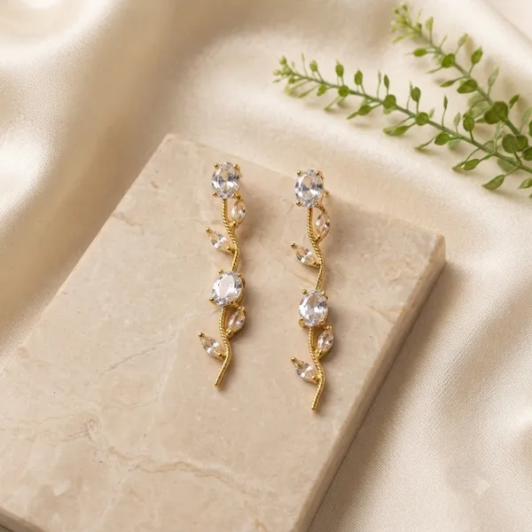 Gold-Tone_Stainless_Steel_Leaf_Drop_Earrings_For_Women