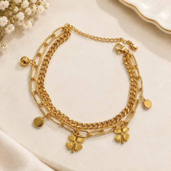 Gold_Tone_Layered_Charm_Bracelet_For_Women