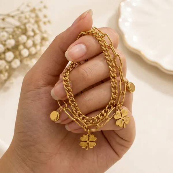 Gold_Tone_Layered_Charm_Bracelet_For_Women