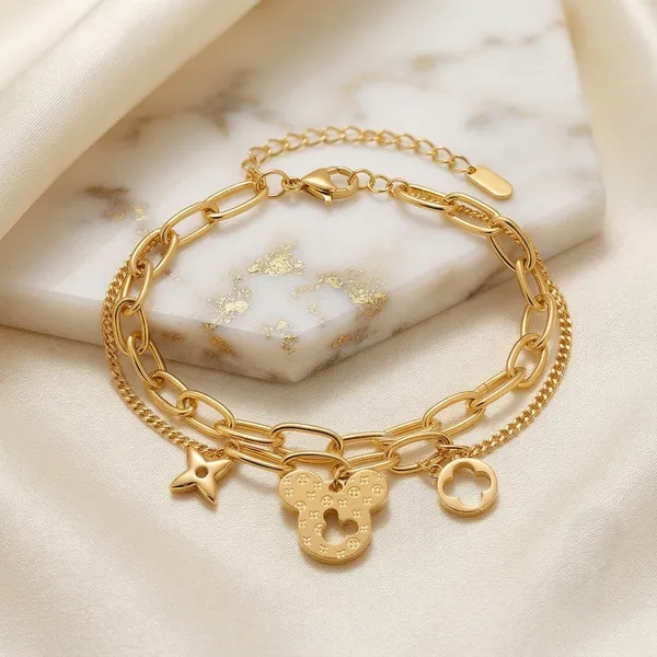 Gold_Tone_Layered_Charm_Chain_Bracelet_For_Women