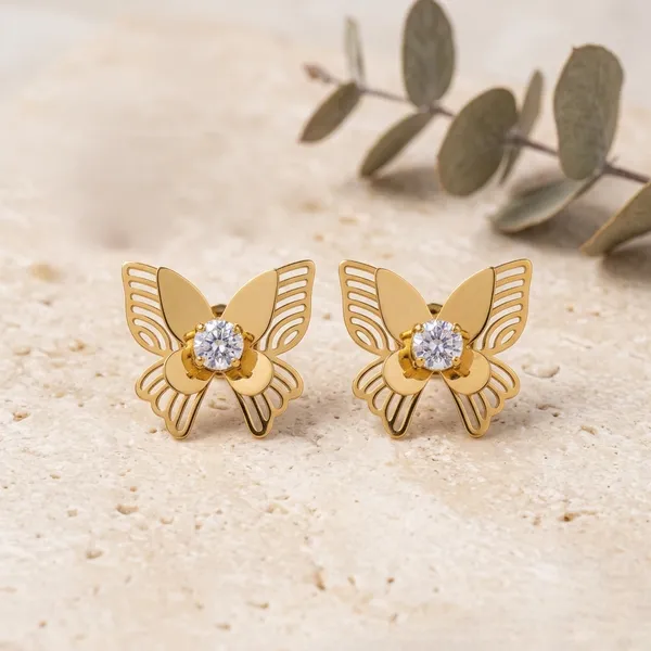 Gold-Tone_Stainless_Steel_Butterfly_Earrings_For_Women