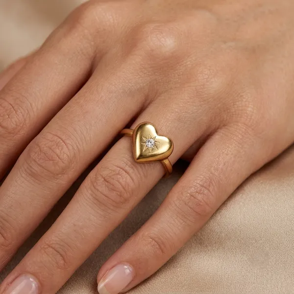 Gold_Tone_Heart_Design_Ring_For_Women