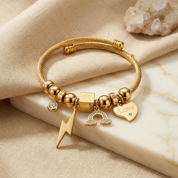 Gold_Tone_Charm_Bracelet_For_Women