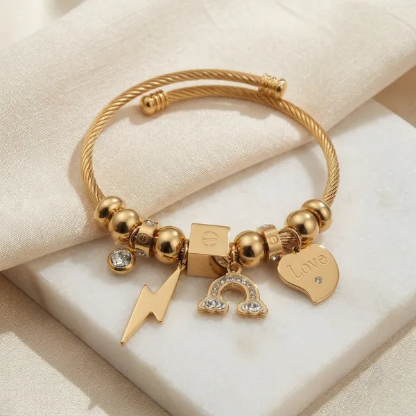 Gold_Tone_Charm_Bracelet_For_Women